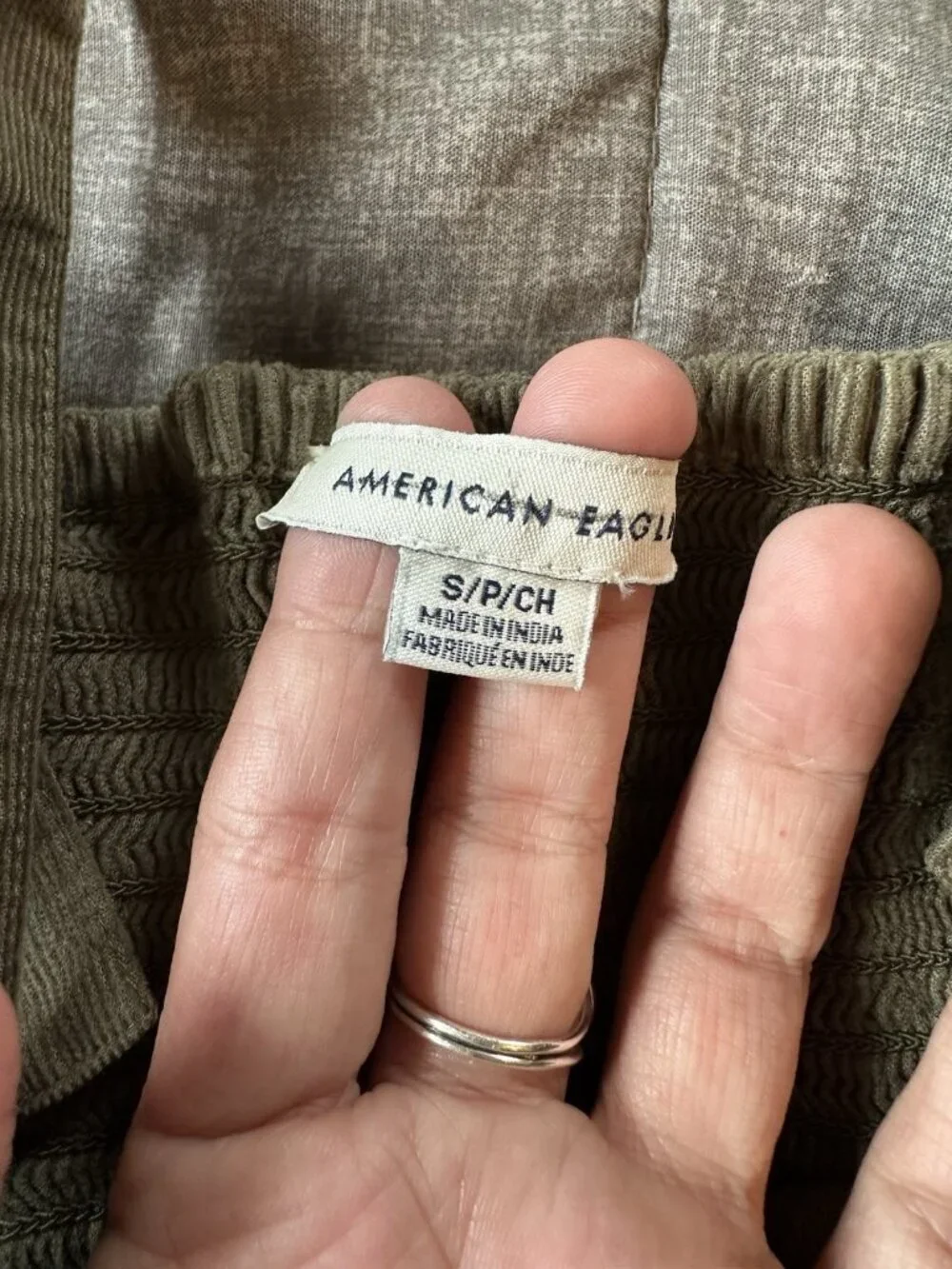 American Eagle Crop Top Small Boho Festival Stretch Green Y2K Streetwear Stretch